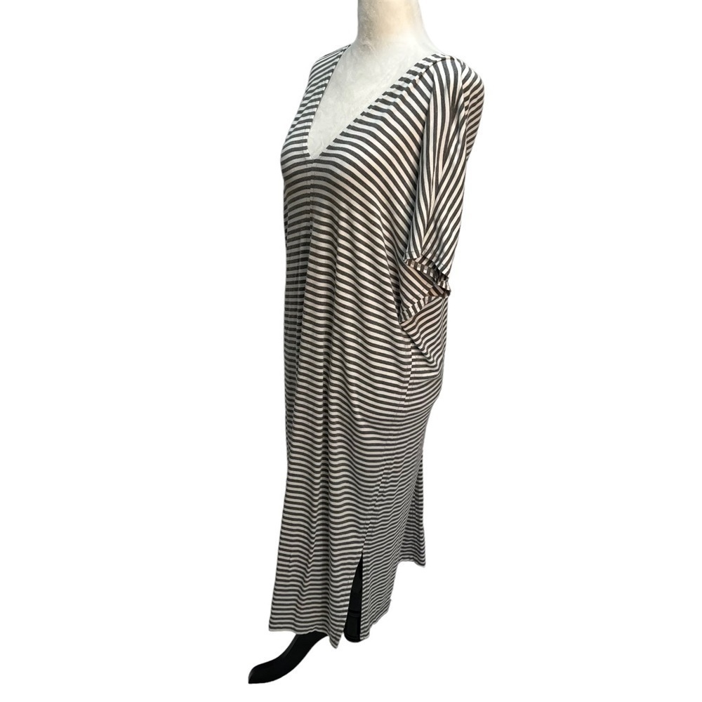 PRESS Striped Midi Dress V-Neck Jersey Size XS - Picture 5 of 11